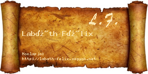Labáth Félix névjegykártya